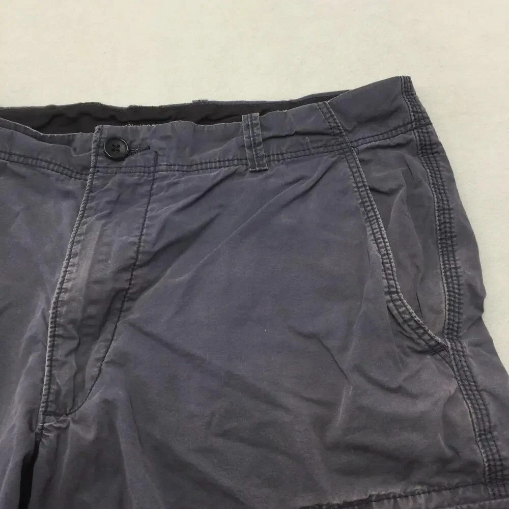 Banana Republic Cargo Shorts Mens 34 Gray Cotton Canvas 11 Inseam Casual Pockets